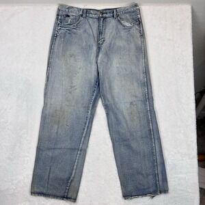 ReVerb Jeans Mens 38x34 Loose 90s Y2K Skater Distressed Destroyed‎ Light Wash